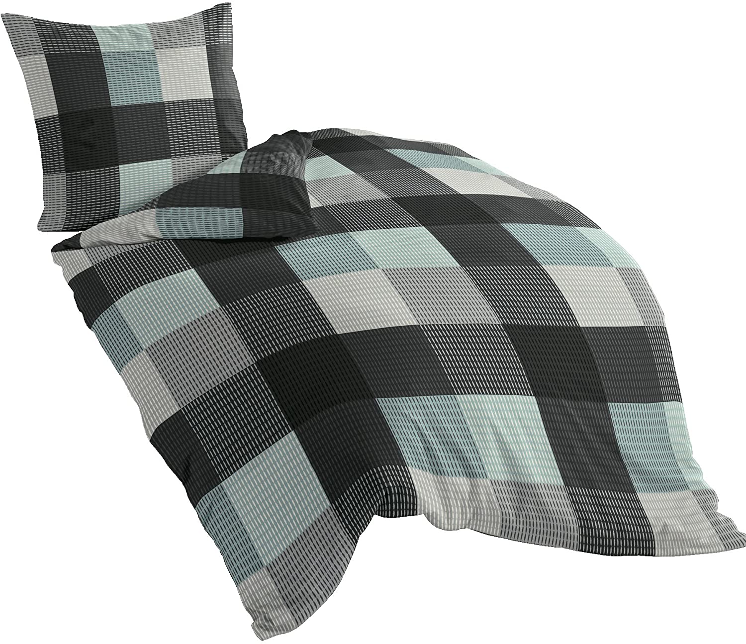 2 teilig Bettwäsche-Sets aus Deckenbezug Weiß Kissenbezug mit Reißverschluss für Bettwäsche CARPE SONNO Seersucker Bettwäsche 155 x 220 cm Baumwolle Tierdruck Bettwäsche Bügelfrei